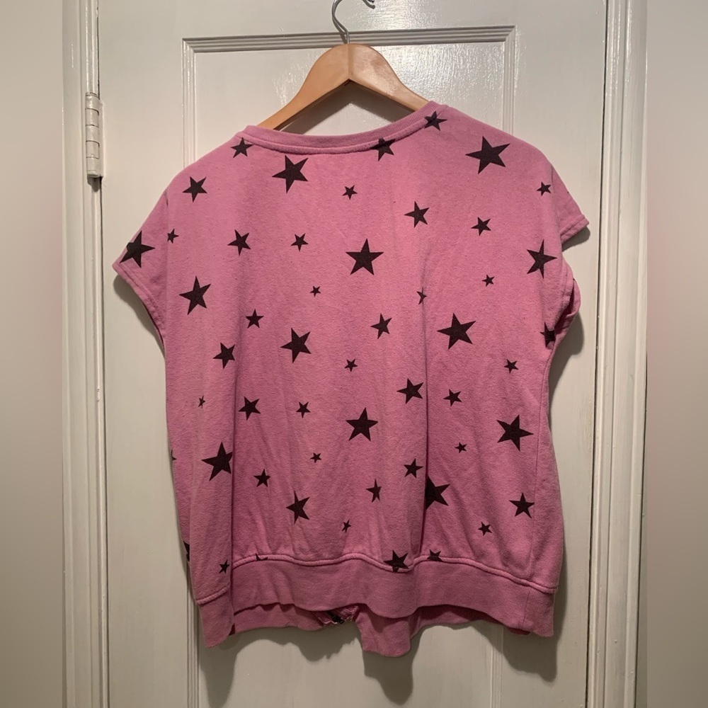 Seven7 Pink Crew Neck Zipper Detail T-Shirt M - Picture 3 of 14